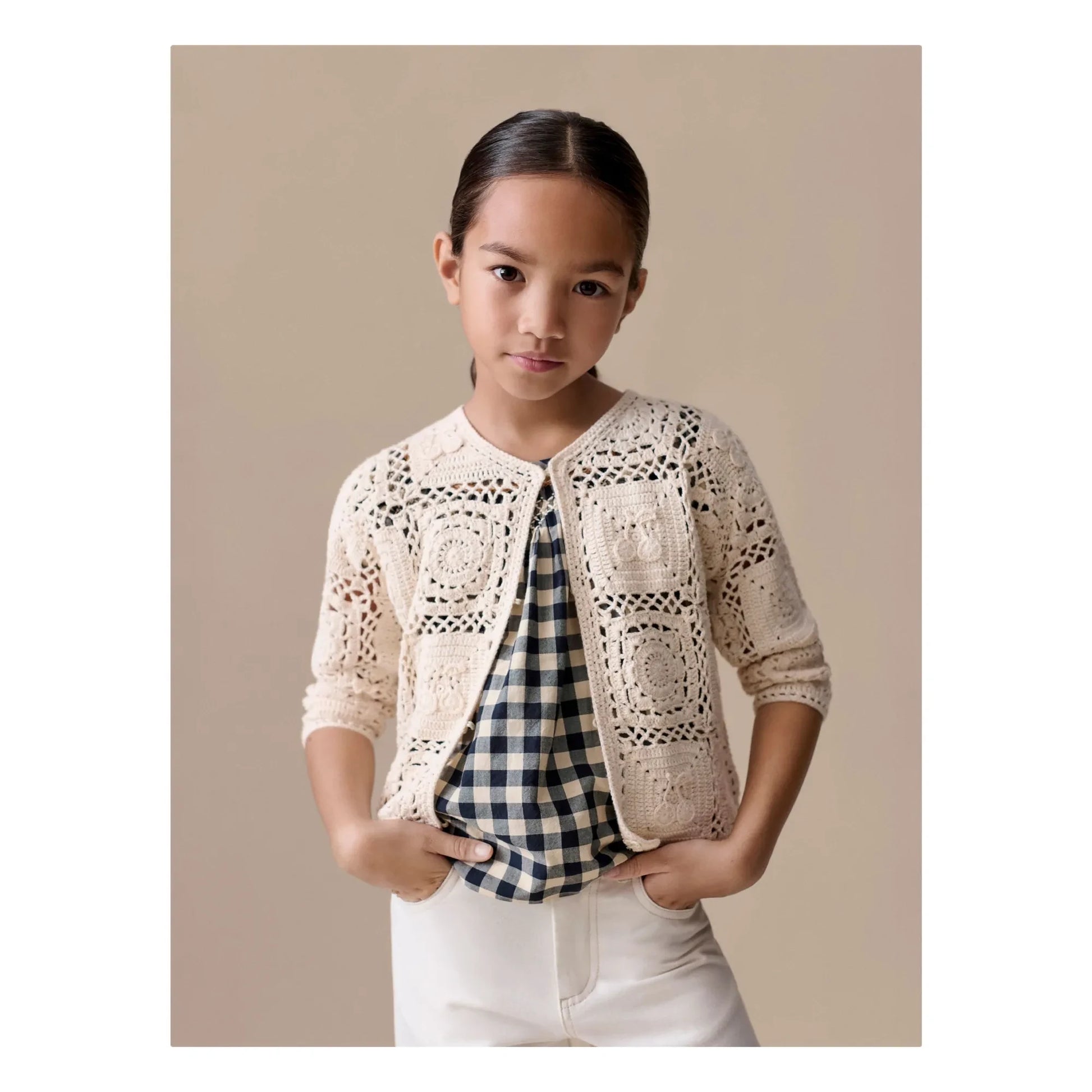 Bonpoint - Léa-Marie Crochet Cardigan | Ecru