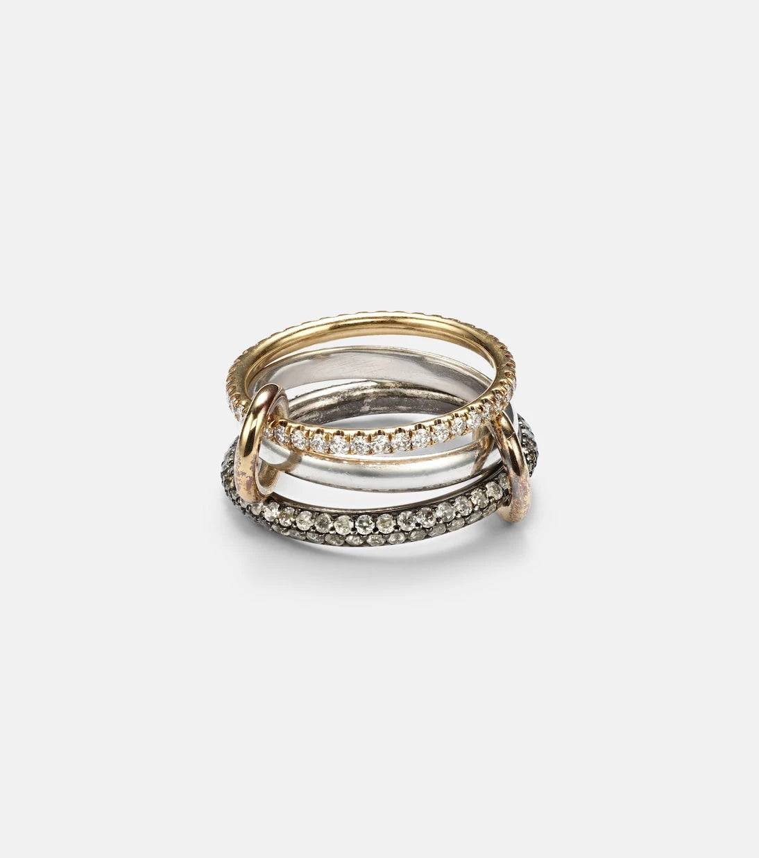 Spinelli Kilcollin - Scorpio 18kt gold linked rings with diamonds