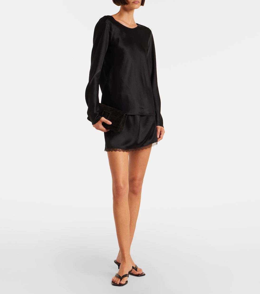 Leset - Barb draped satin top