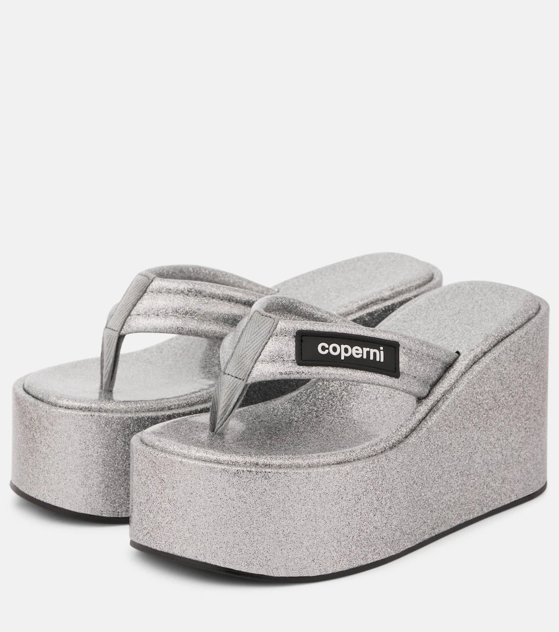 Coperni - Glitter wedge thong sandals