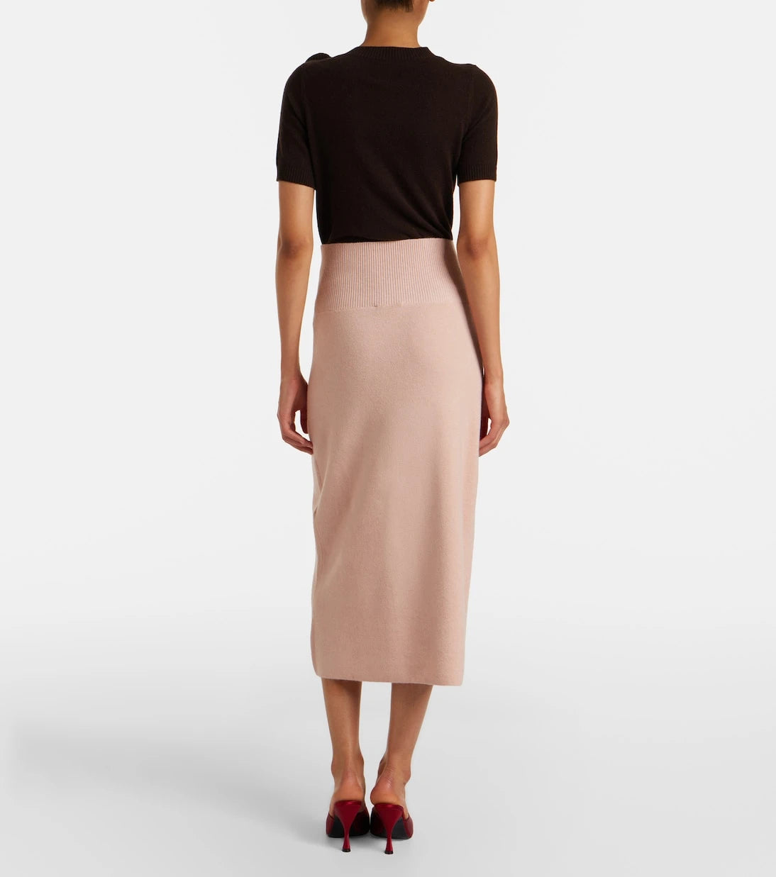 Erdem - Floral-appliqué knitted midi skirt