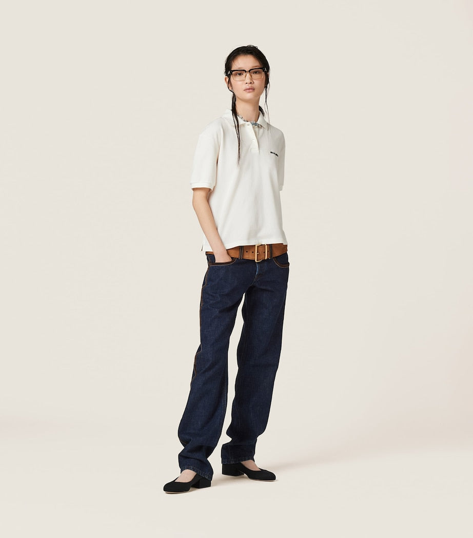 White Cotton Logo Polo Shirt