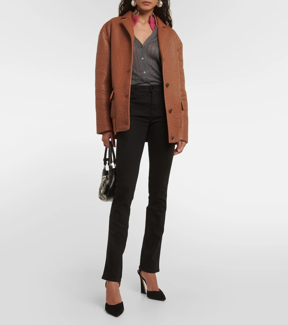 7 For All Mankind - جينز بقصة مستقيمة وخصر مرتفع