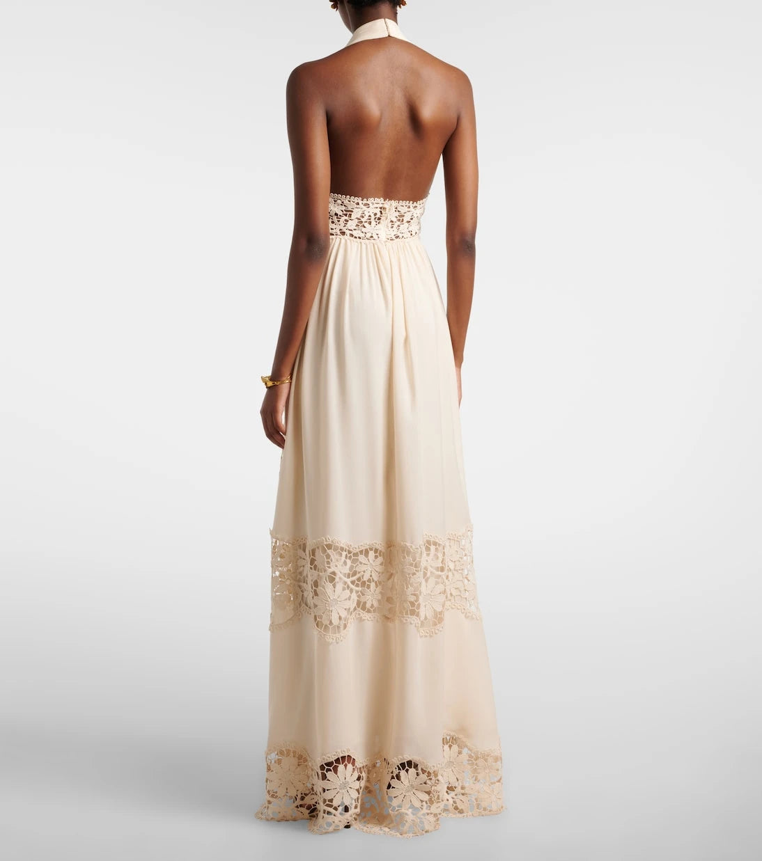 Elie Saab - Georgette and macramé gown
