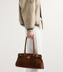 Prada Brown Medium Suede Belted Bonnie Shoulder Bag