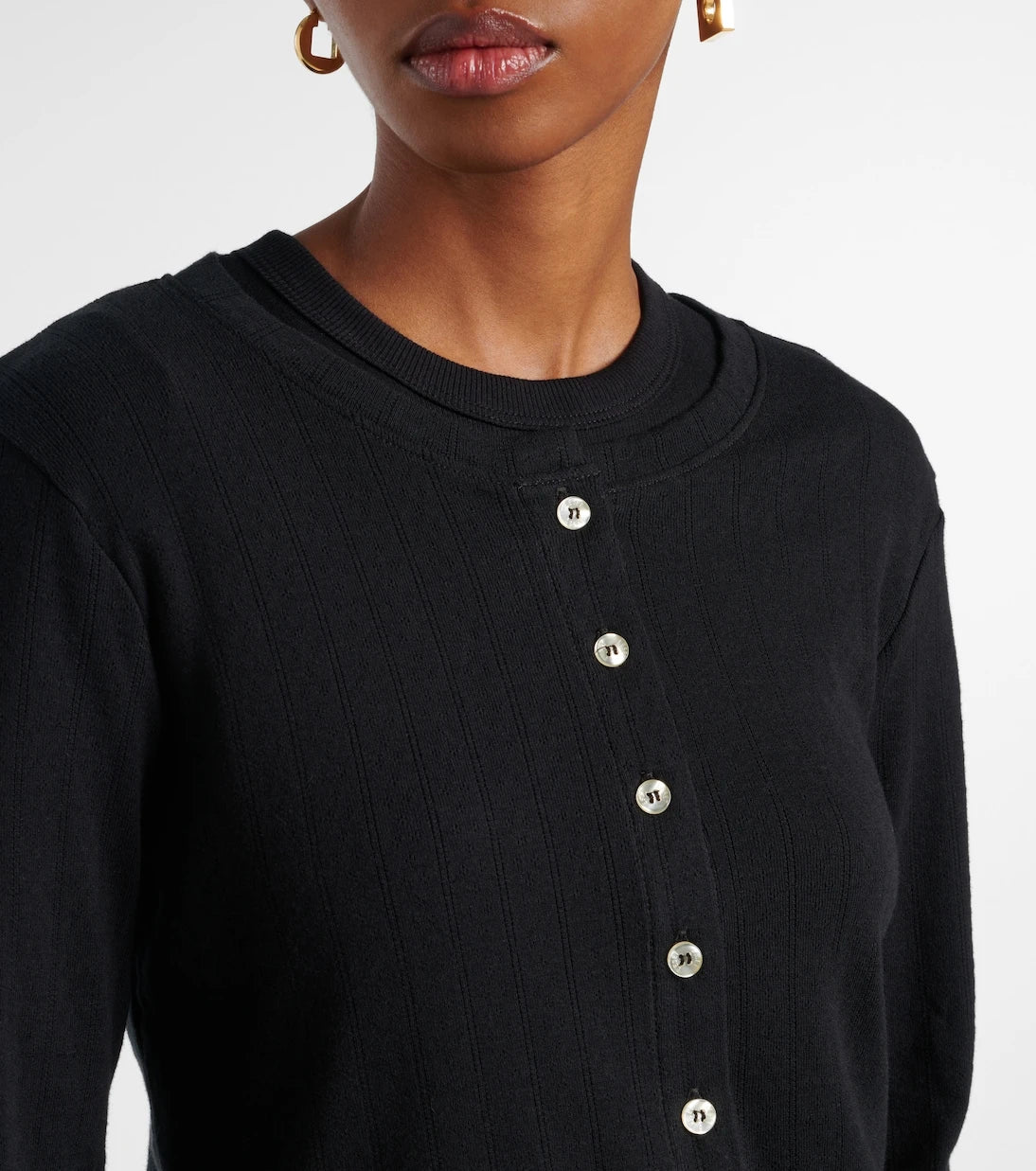 Leset - Pointelle cotton cardigan