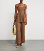 Faithfull the Brand Brown Linen Sleeveless Peplum Top