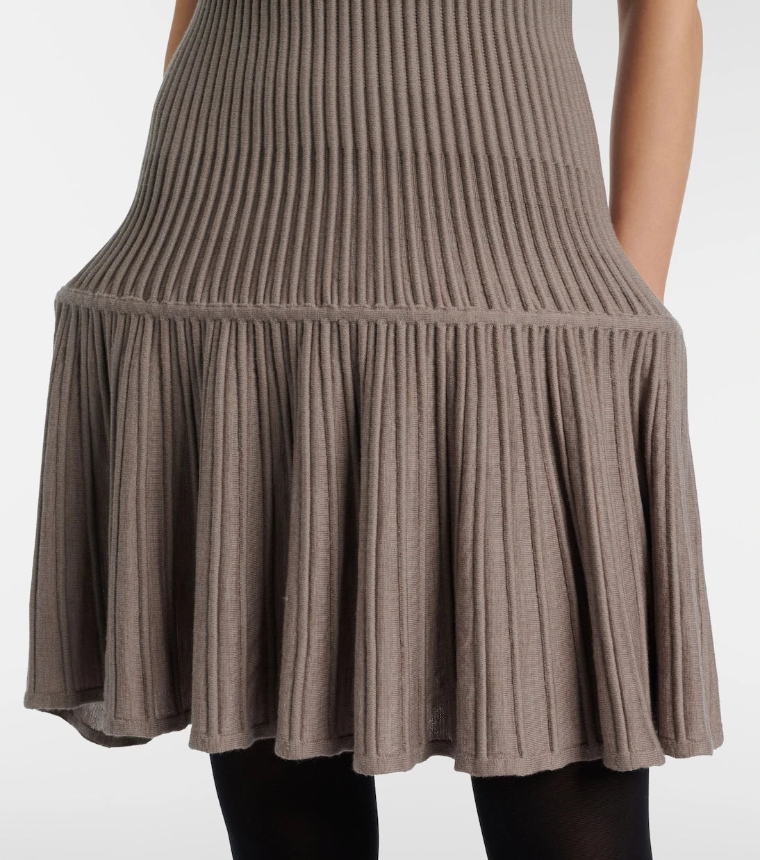 Alaïa - Ribbed-knit wool-blend minidress