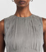 Max Mara Grey Silk-Blend Organza Midi Dress