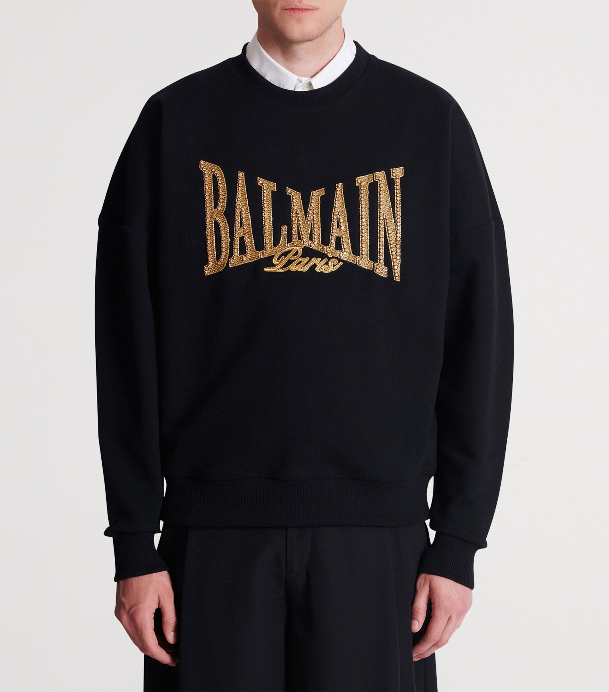 Cotton Embroidered College Sweatshirt