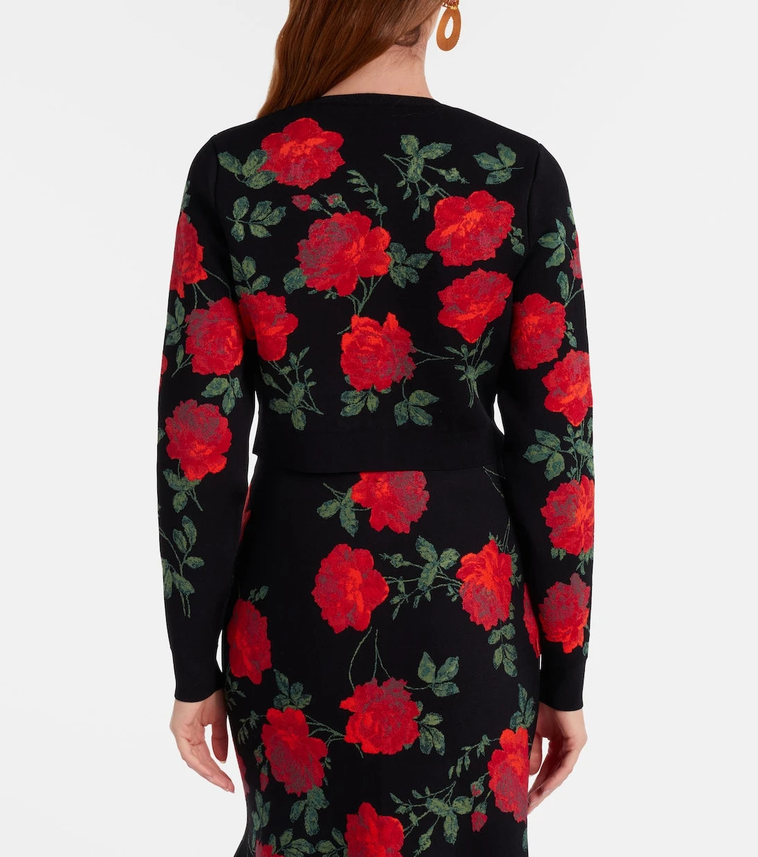 Carolina Herrera - Floral cropped jacquard cardigan