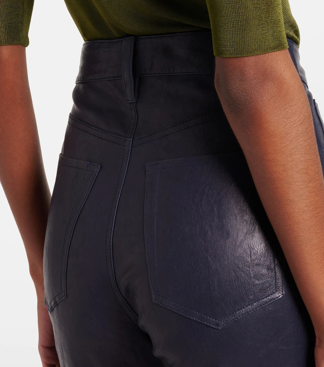 Frame - Reboot Crop leather bootcut pants