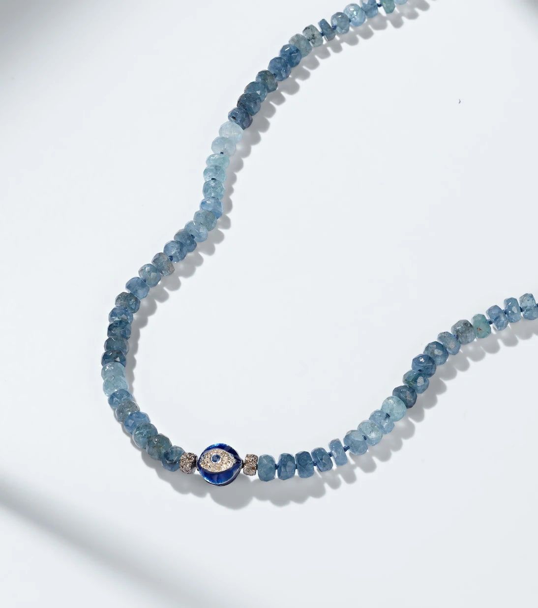 Ileana Makri - Sterling silver beaded necklace with gemstones