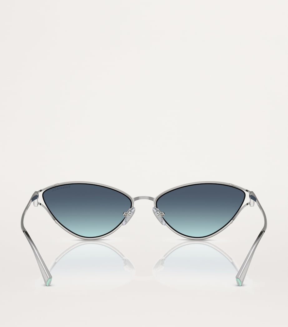 Tiffany & Co. Silver Metal Cat Eye Sunglasses