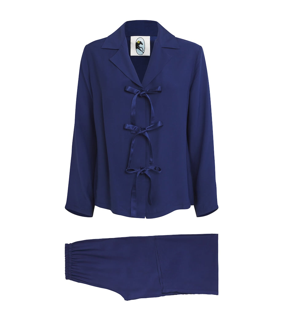 The Bow Pyjama Set Navy
