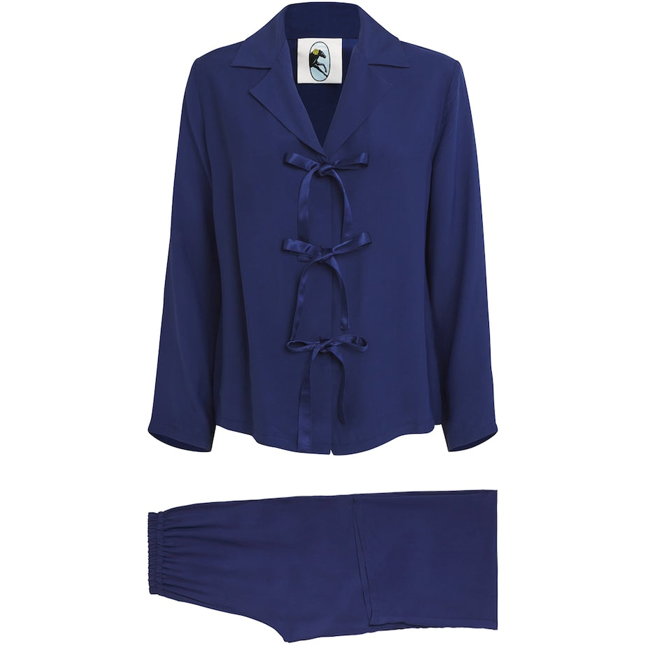 The Bow Pyjama Set Navy