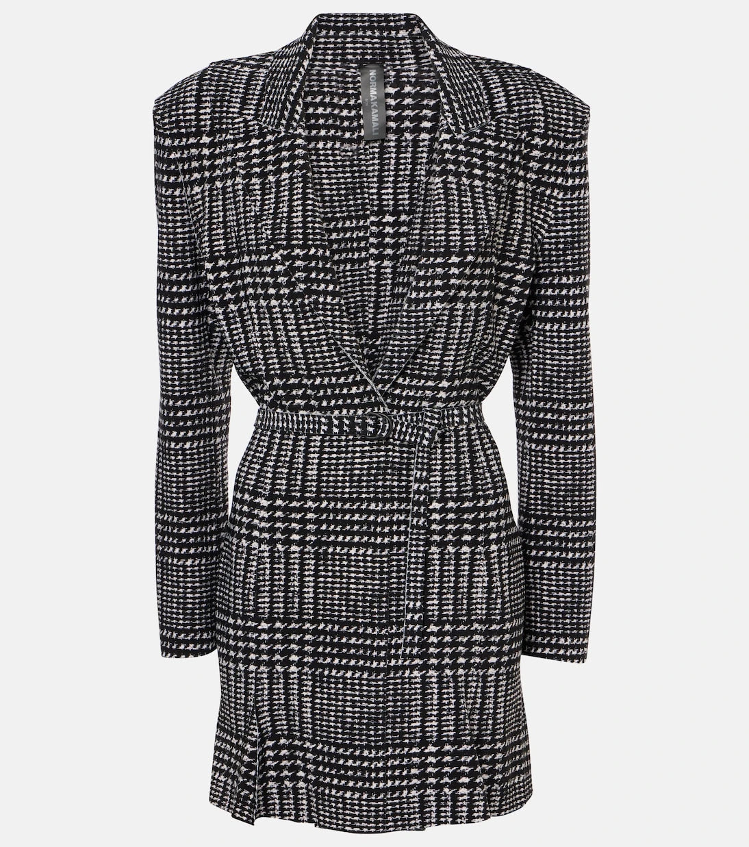 Norma Kamali - Belted plaid minidress