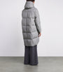 Grey Down-Silk-Cashmere Puffer Coat