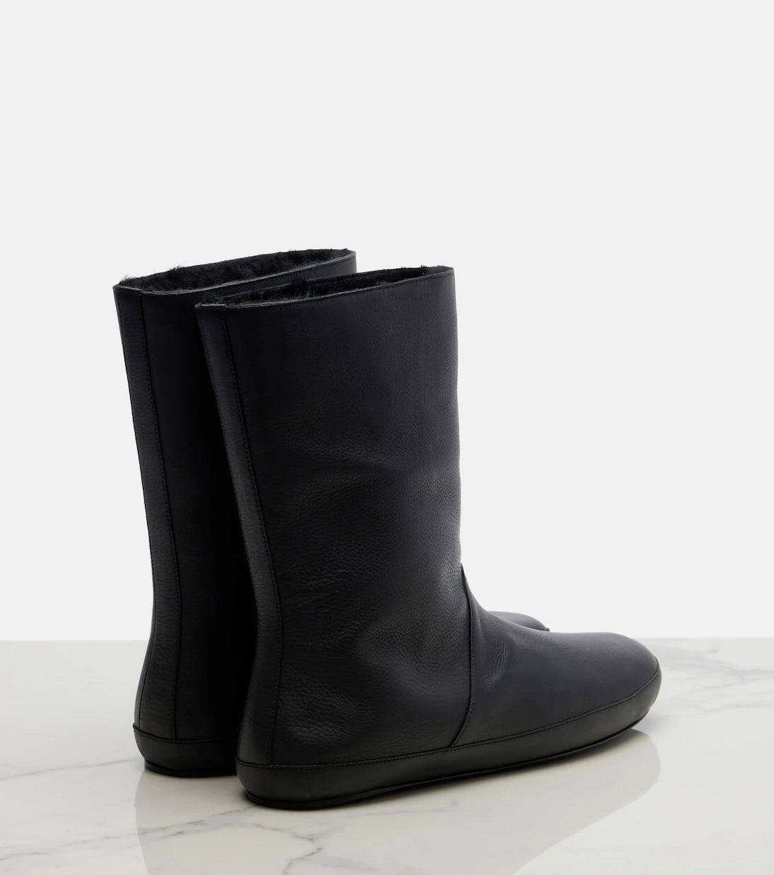 The Row - Toni shearling-lined leather ankle boots