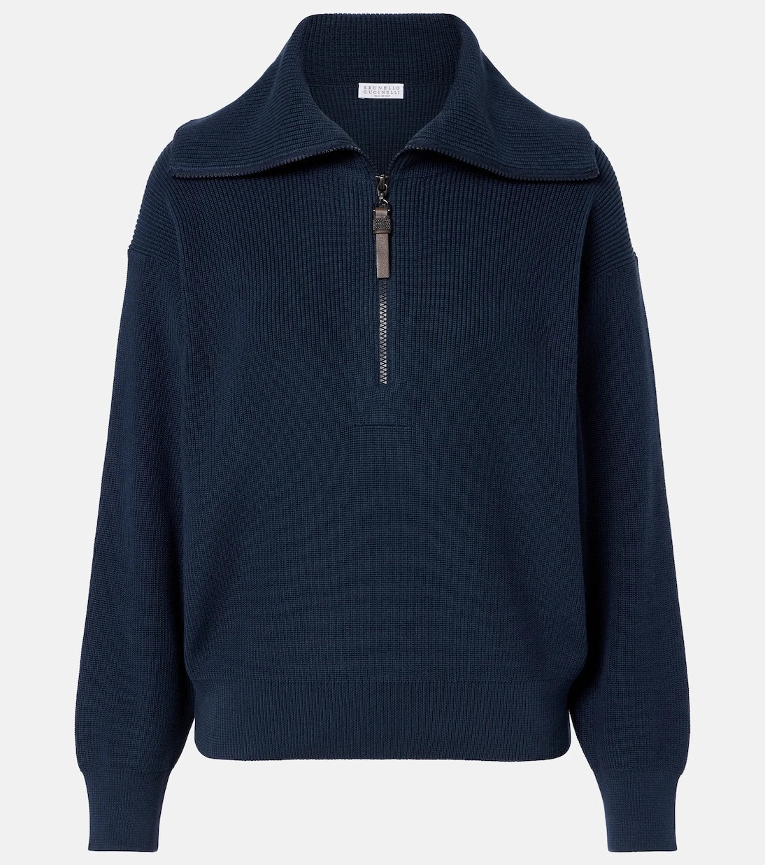 Brunello Cucinelli - Monili cotton half-zip sweater