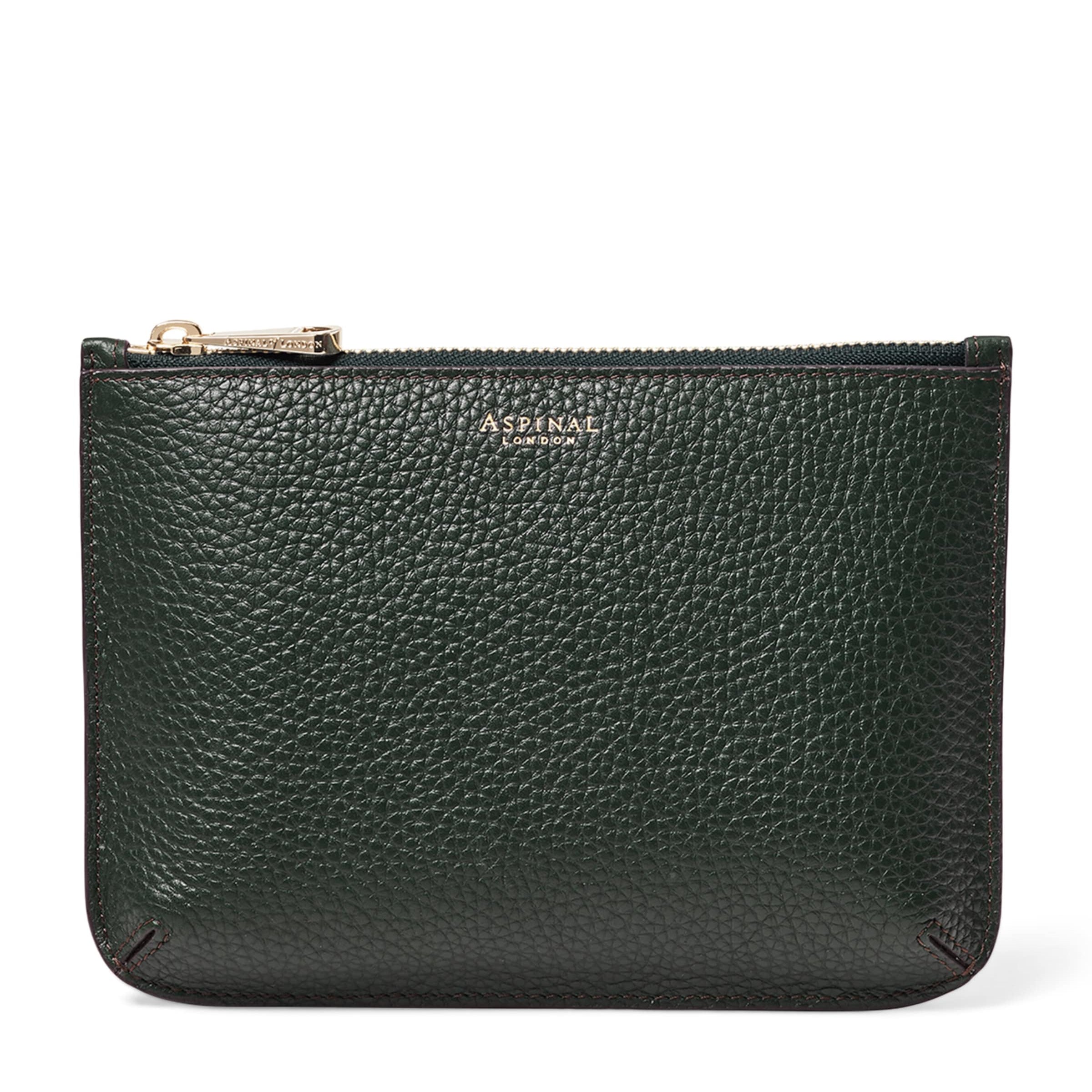 Aspinal Of London Green Large Leather Ella Pouch