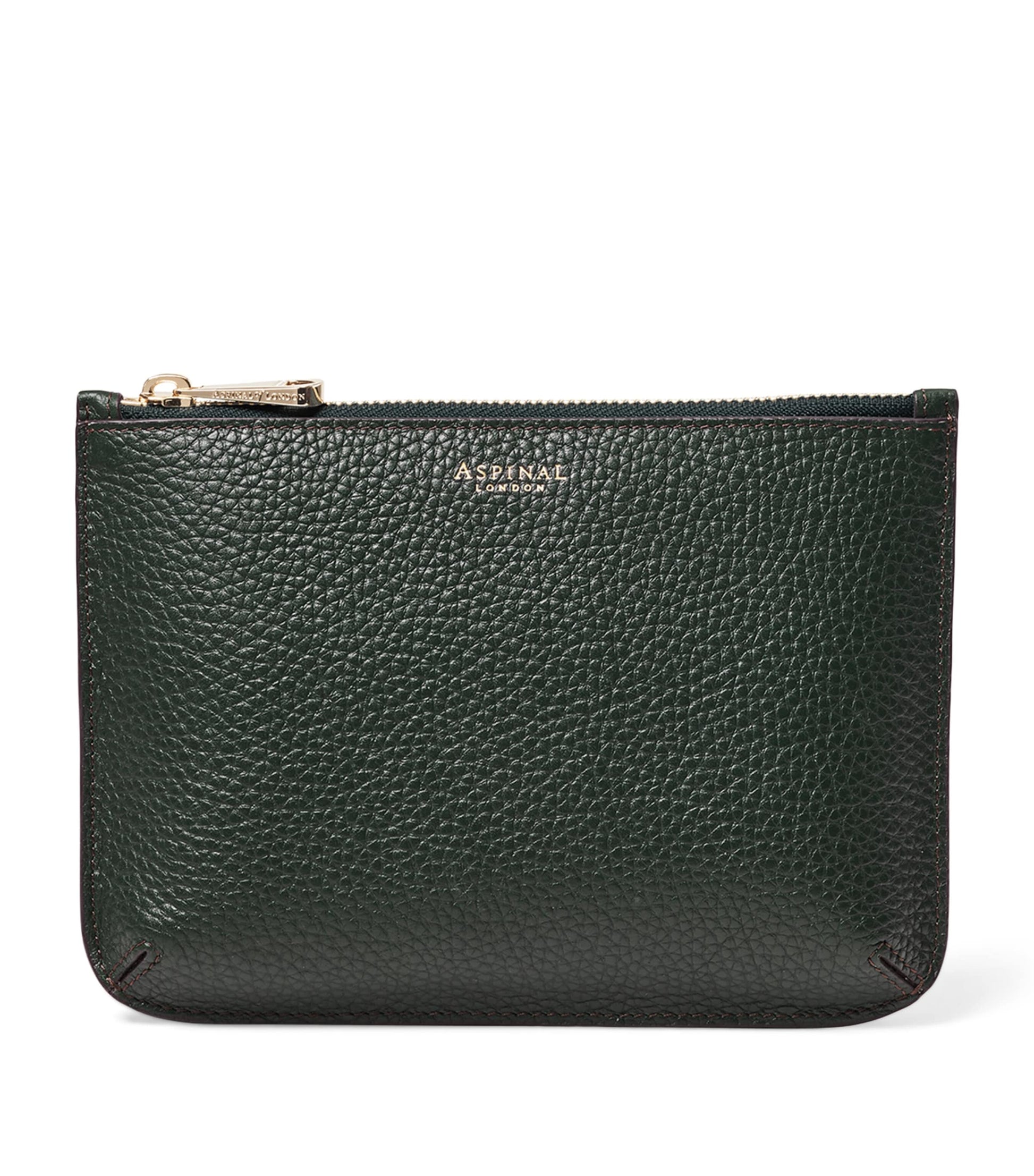 Aspinal Of London Green Large Leather Ella Pouch