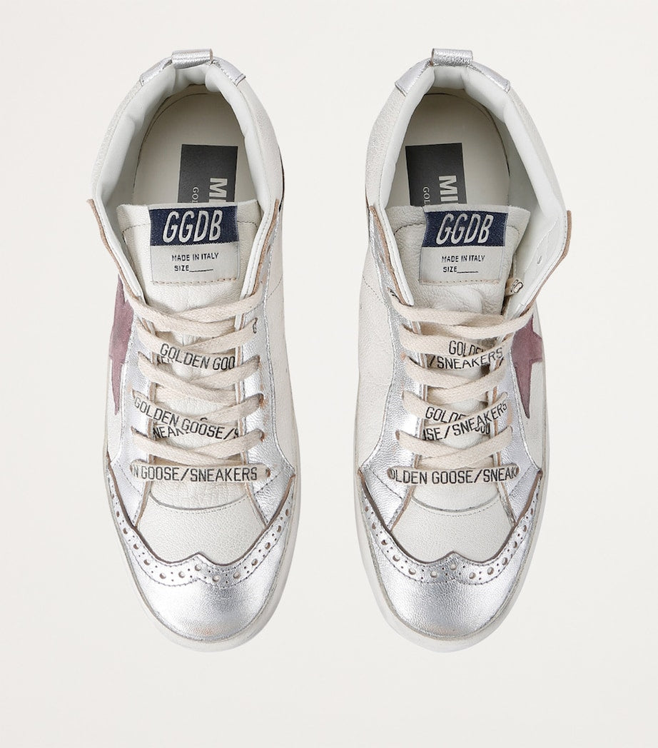 White Leather Mid Star Sneakers