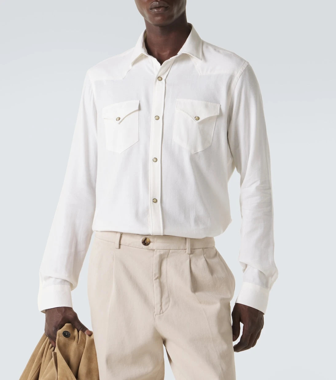 Canali - قميص من القطن والكشمير