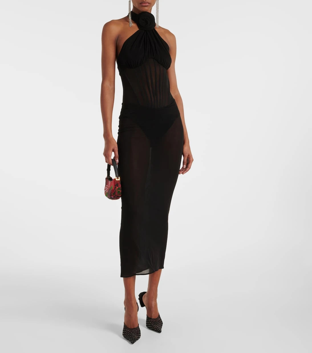 Magda Butrym - Crystal-embellished mesh pumps