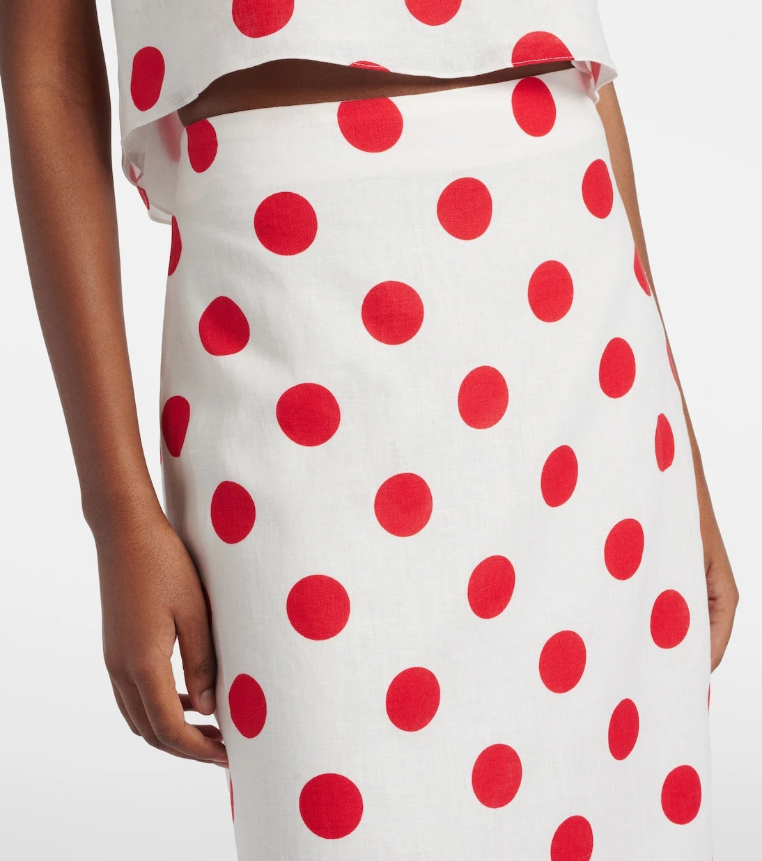 Cala de la Cruz - Bruna polka-dot linen maxi skirt