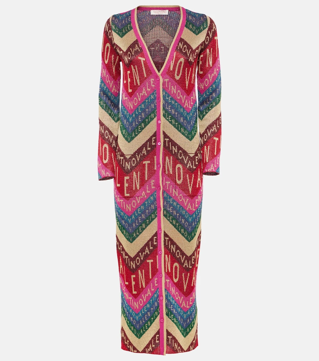 Valentino - Logo knitted jacquard midi dress