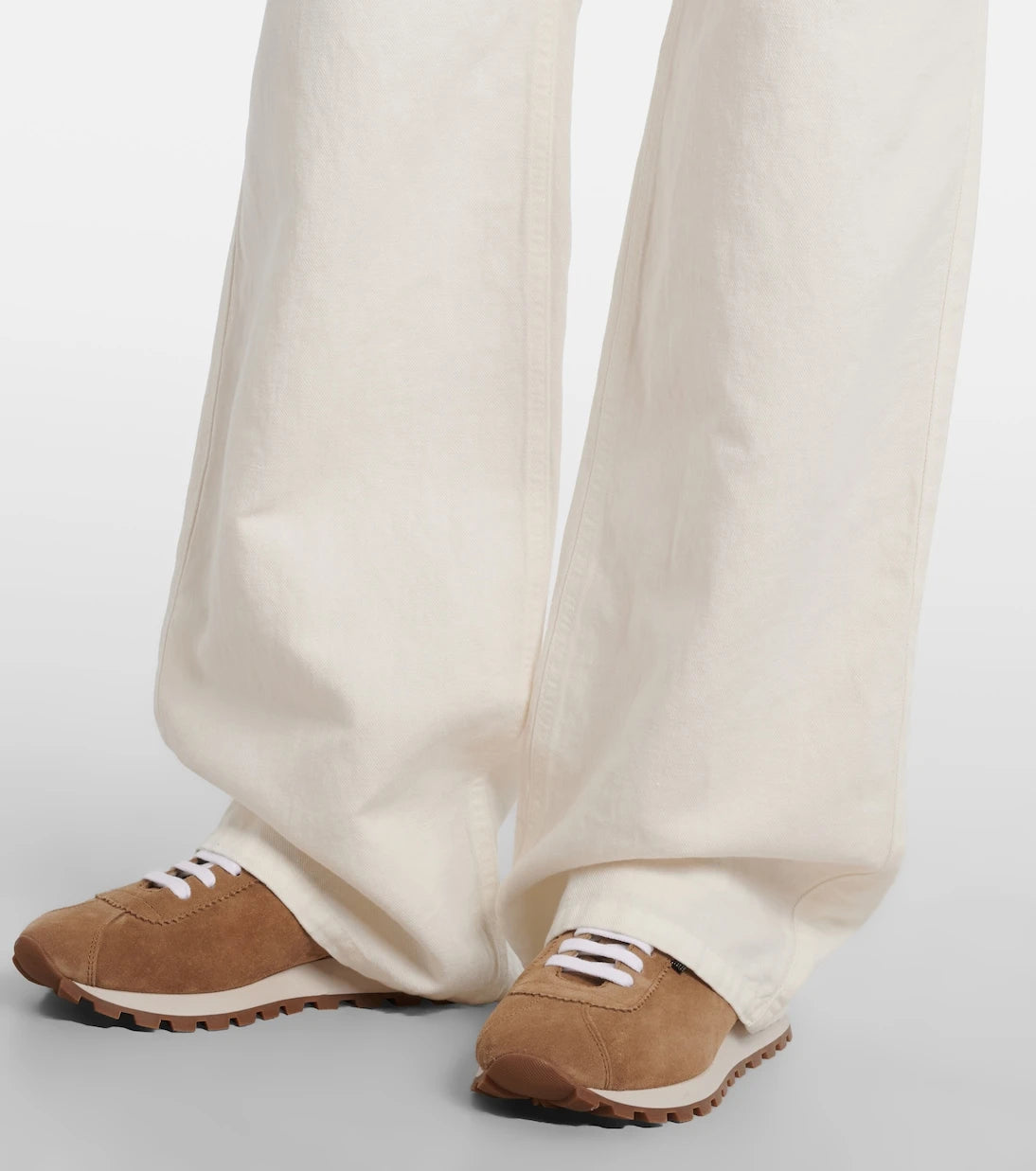 Brunello Cucinelli - Cotton and linen wide-leg pants