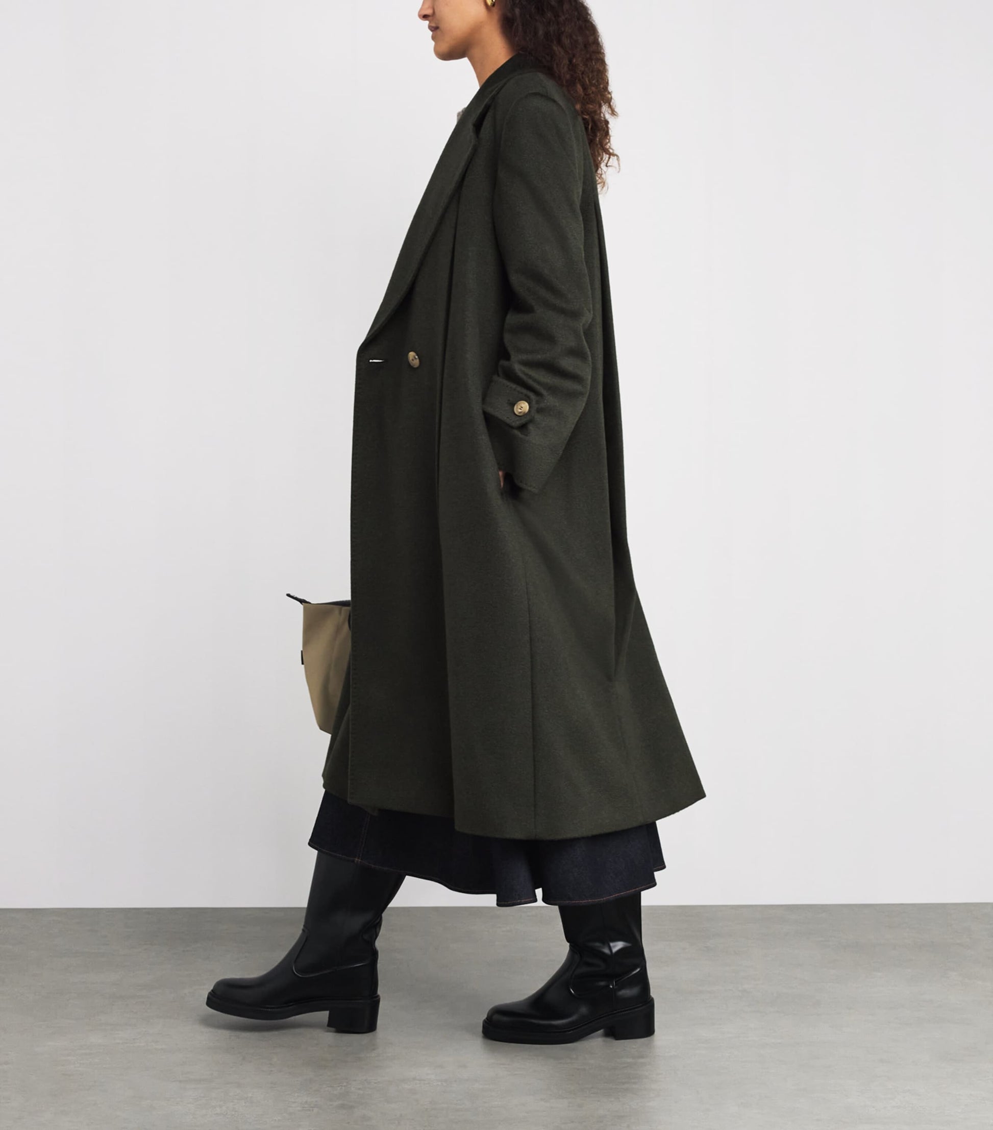 Green Wool Double-Breasted Coat