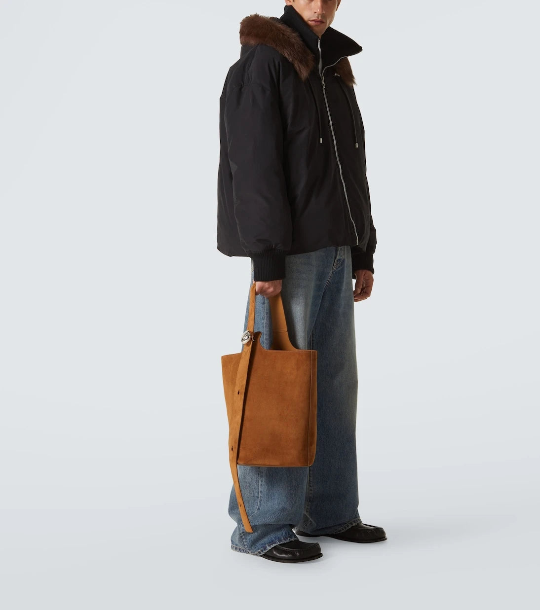 Loewe - Pebble Large suede tote bag