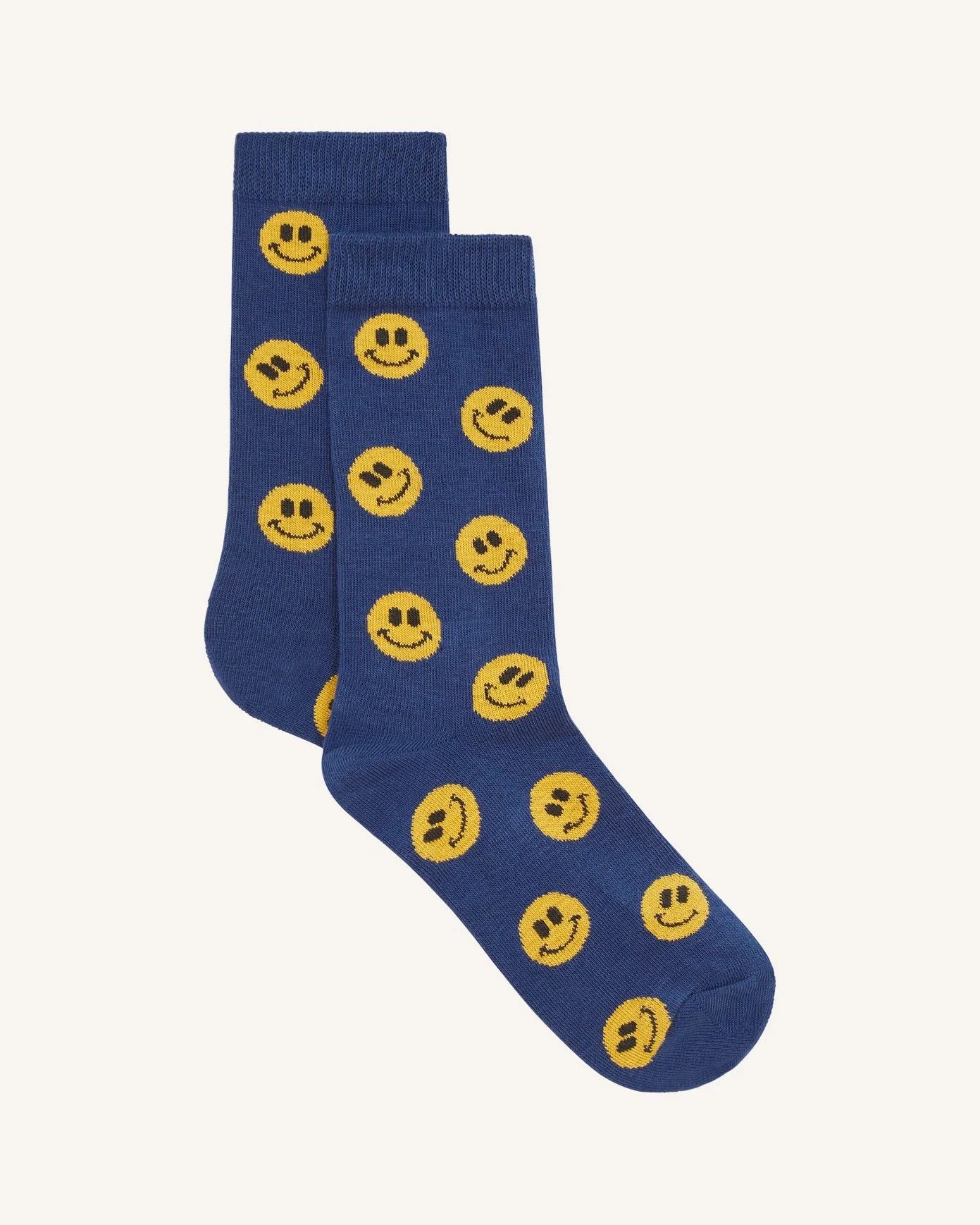 Hundred Pieces - YELLOW AND BLUE SMILEY SOCKS | Ecru