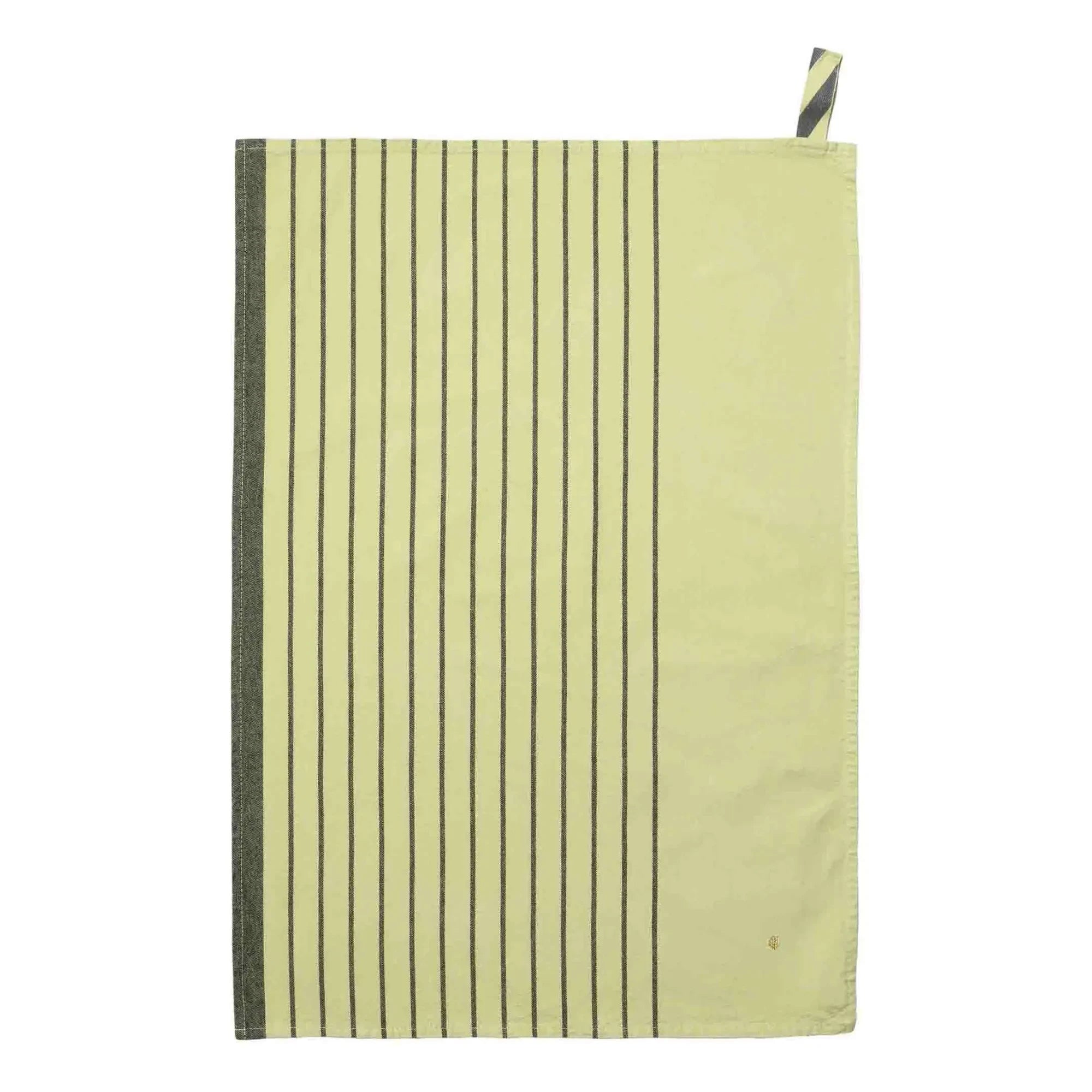 La cerise sur le gâteau - Piero organic cotton striped tea towel | Pale yellow