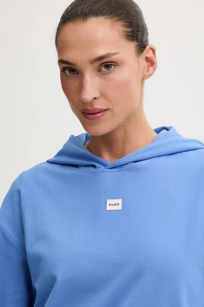 HUGO kadın kapüşonlu pamuklu sweatshirt SIGNATURE_HOODIE