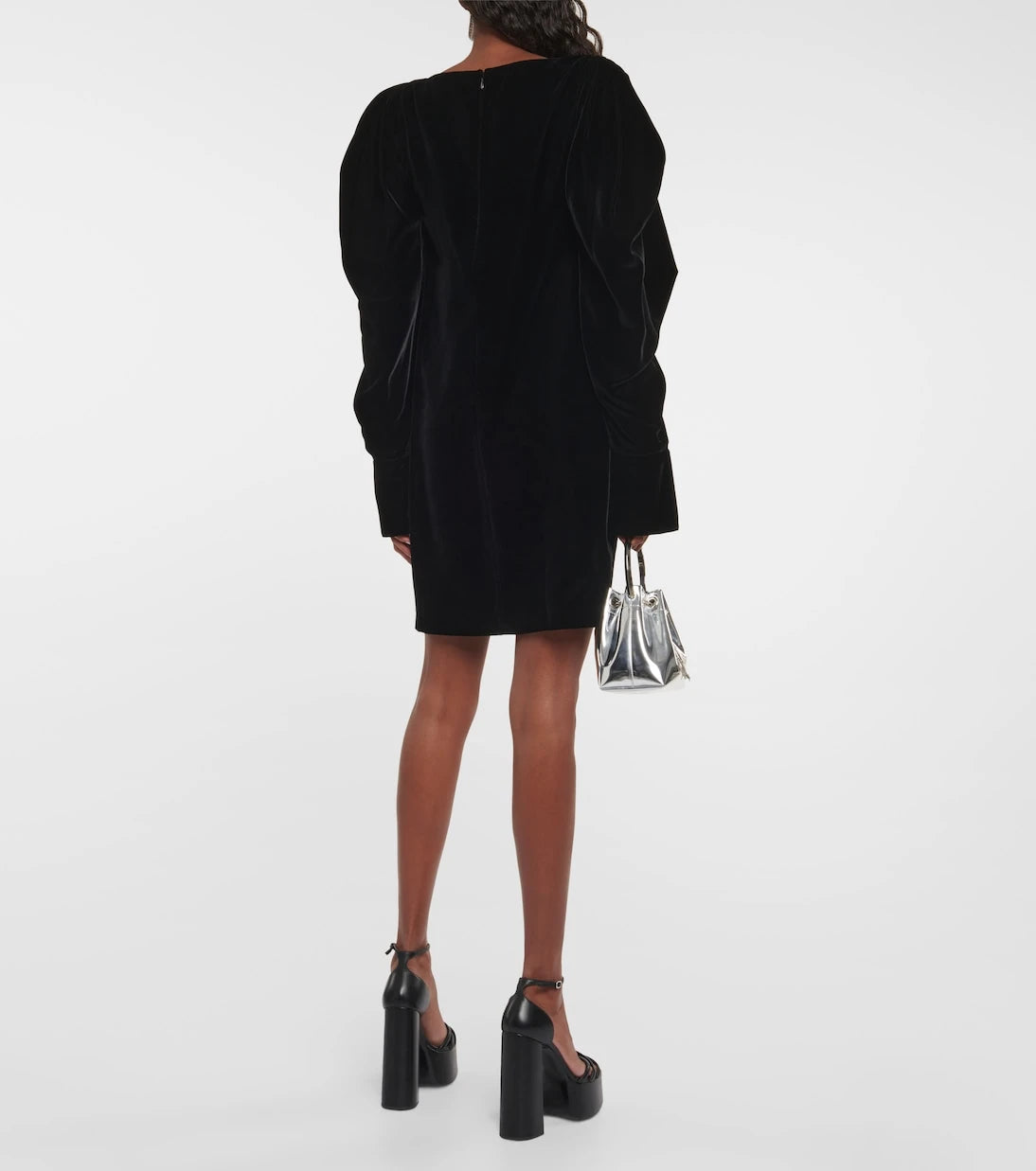 Nina Ricci - Puff-sleeve velvet minidress