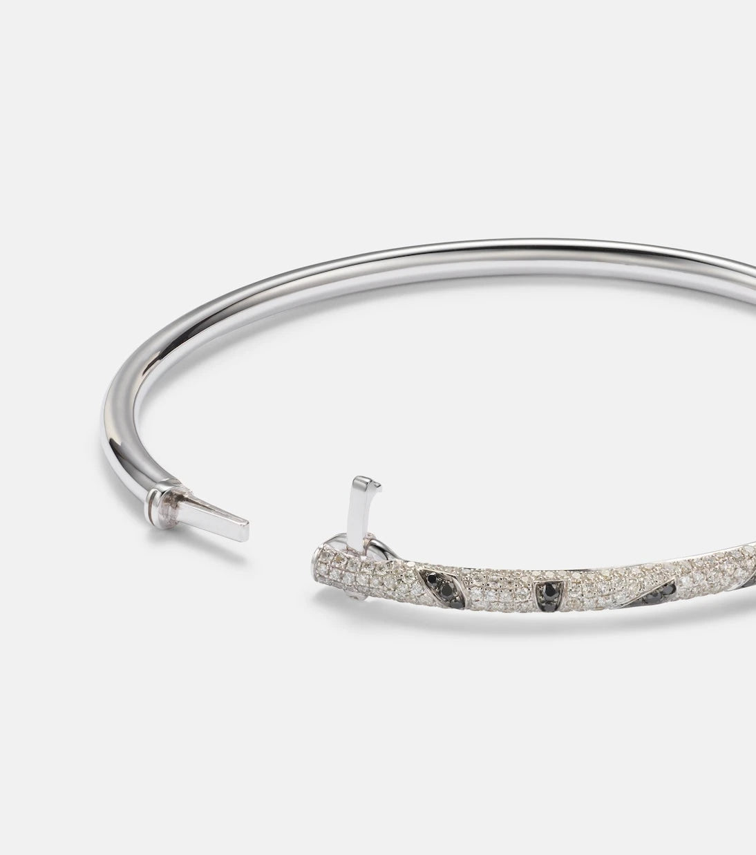Yvonne Léon - Jonc Zèbre 9kt white gold bracelet with diamonds