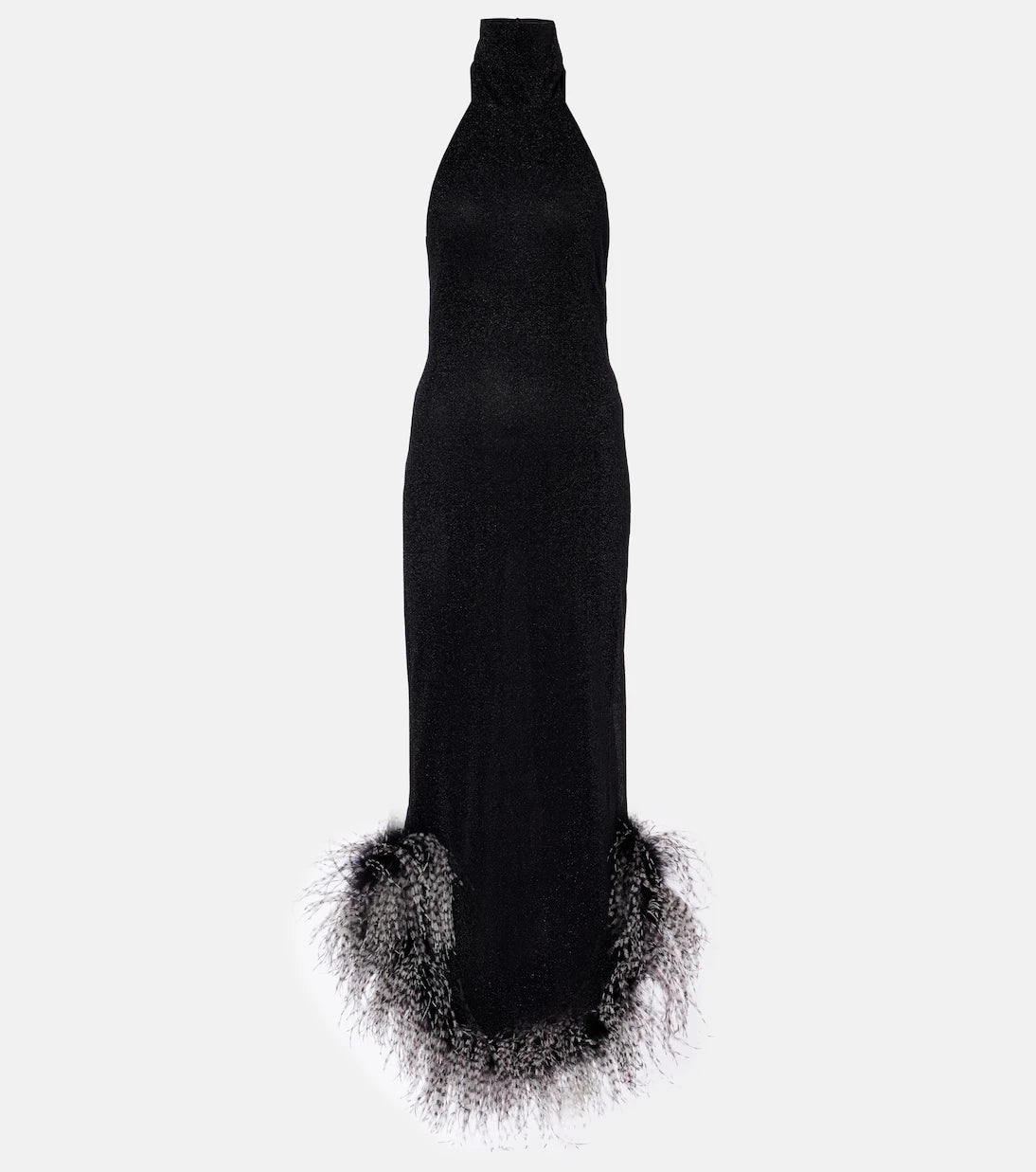 Oséree - Lumière Plumage halterneck maxi dress