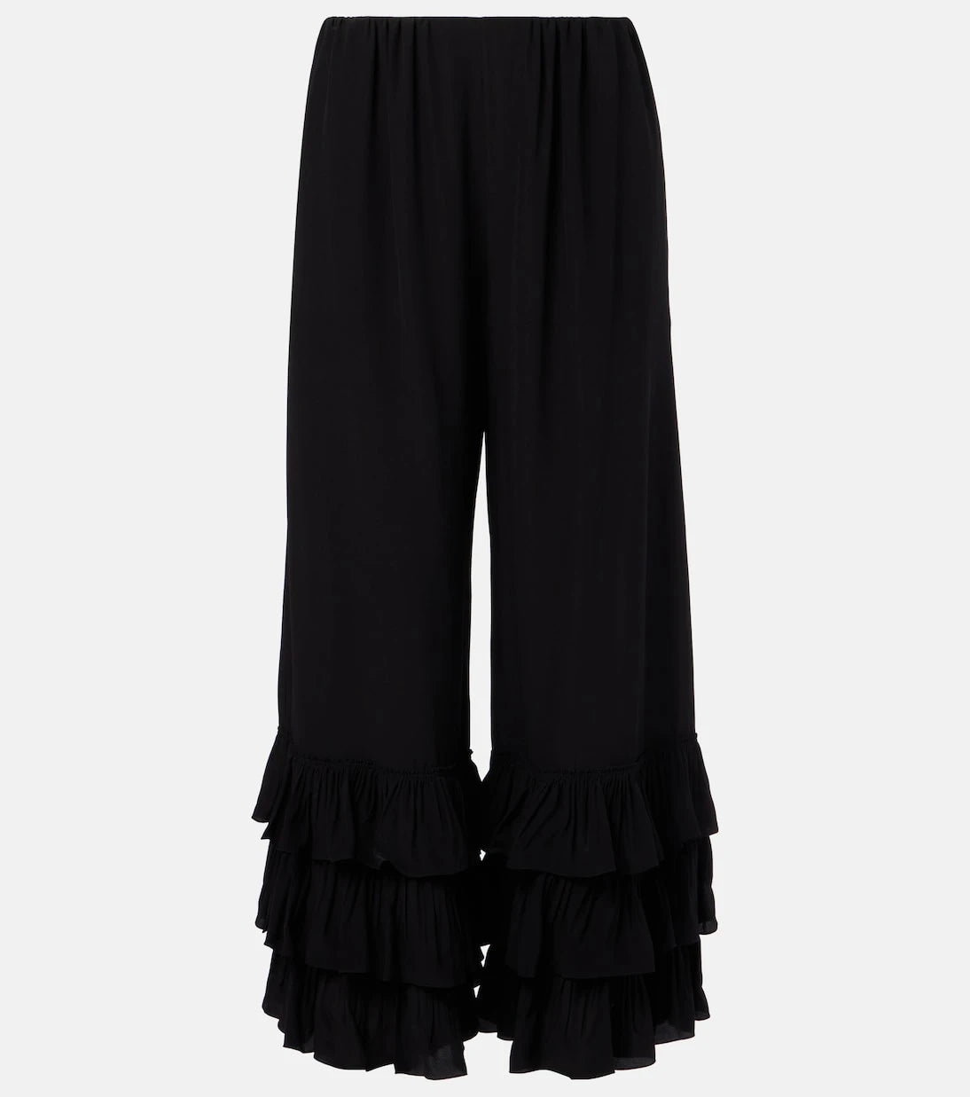 Chloé - Layered crêpe de chine wide-leg pants