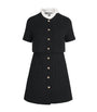 Sandro Paris Black Tweed Ruffle-Collar Mini Dress