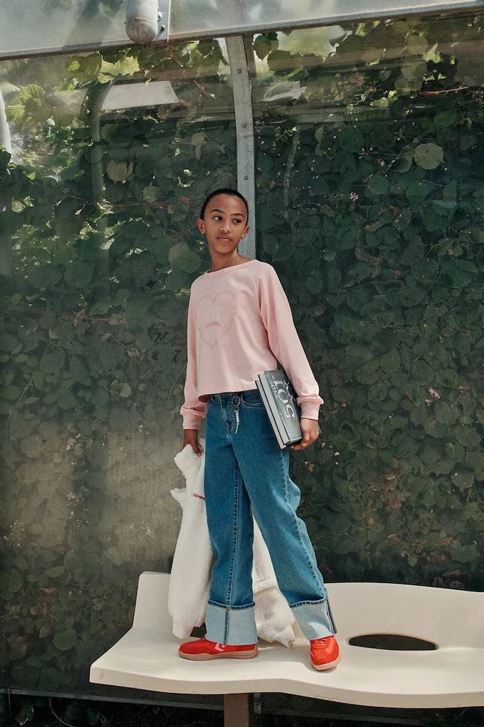 Levi's çocuk uzun kollu bluz HEART KNIT TOP