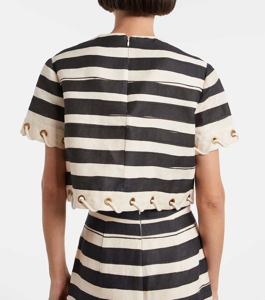 Zimmermann - Rebellion striped linen crop top