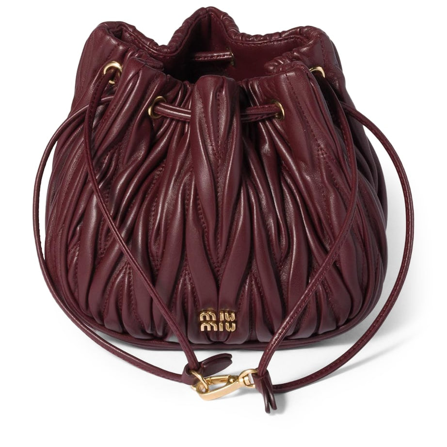 Burgundy Matelassé Nappa Leather Pouch