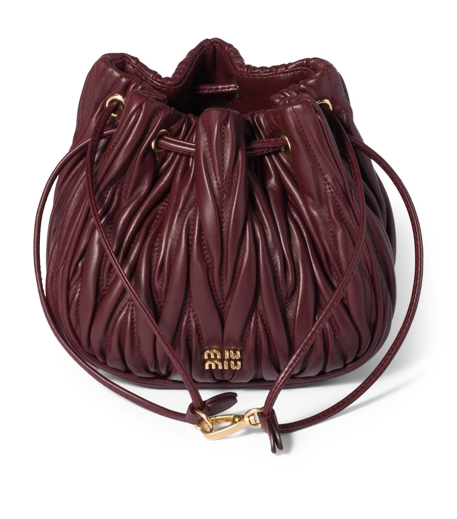 Burgundy Matelassé Nappa Leather Pouch