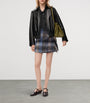 LOEWE Blue Mohair-Wool Buckled Mini Skirt