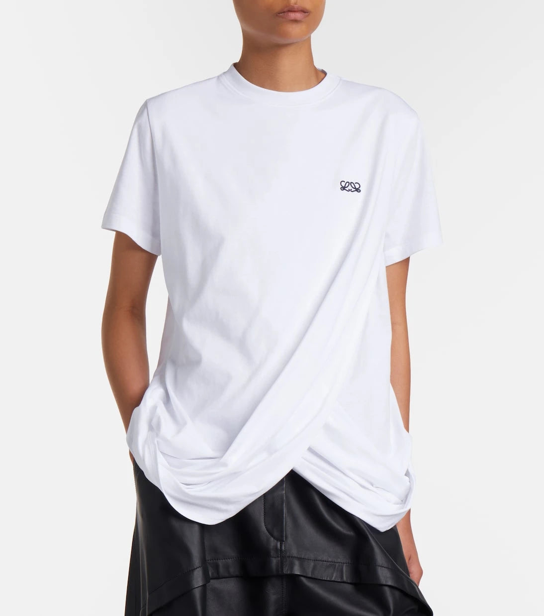Loewe - Double L draped cotton T-shirt