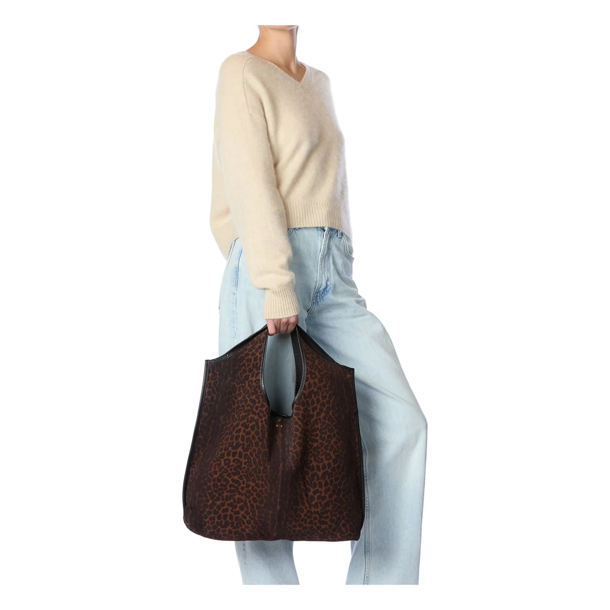 Jérôme Dreyfuss - Paco Velvet Velvet Leopard Bag | Brown
