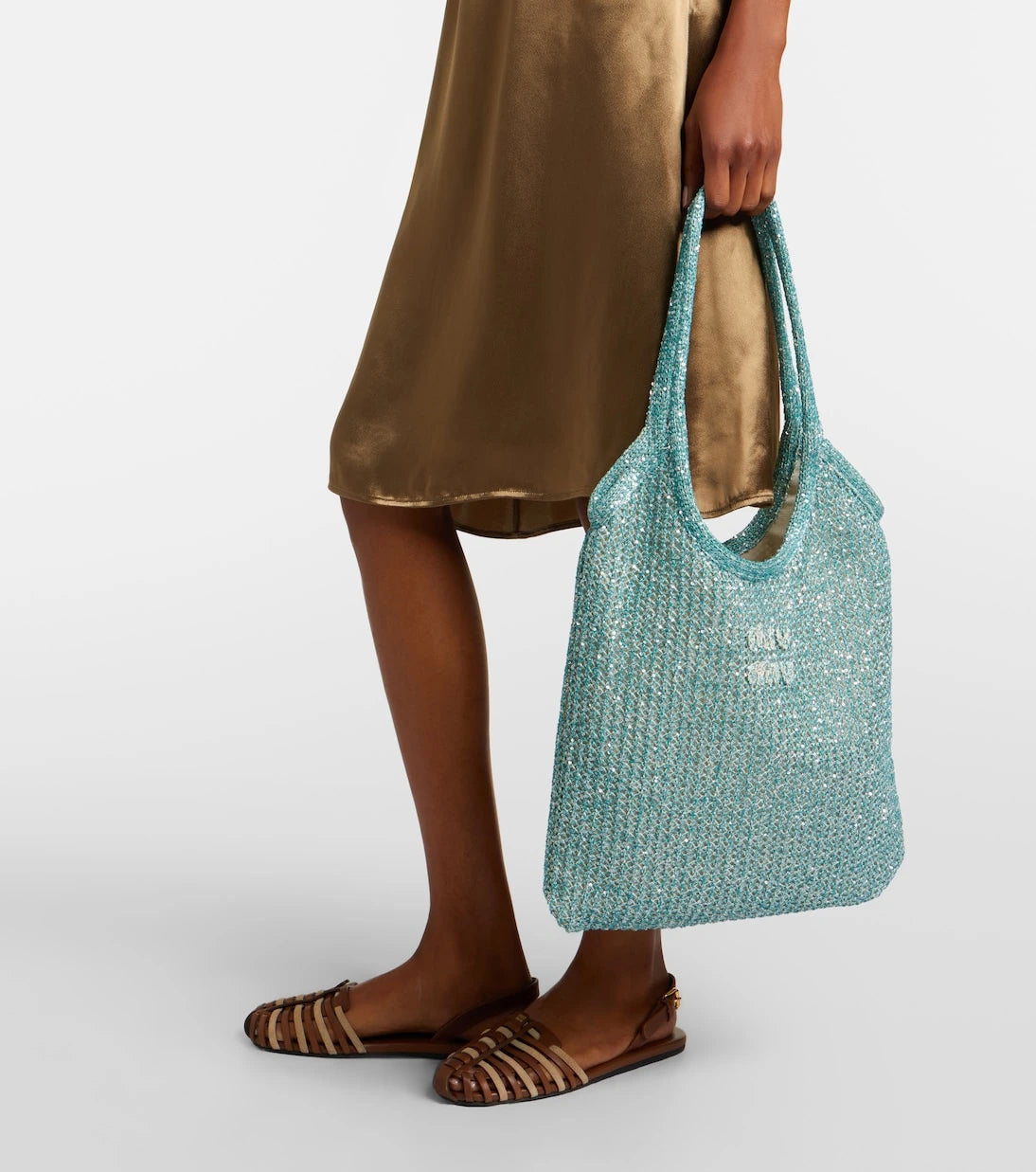 Miu Miu - Ivy sequined mesh tote bag